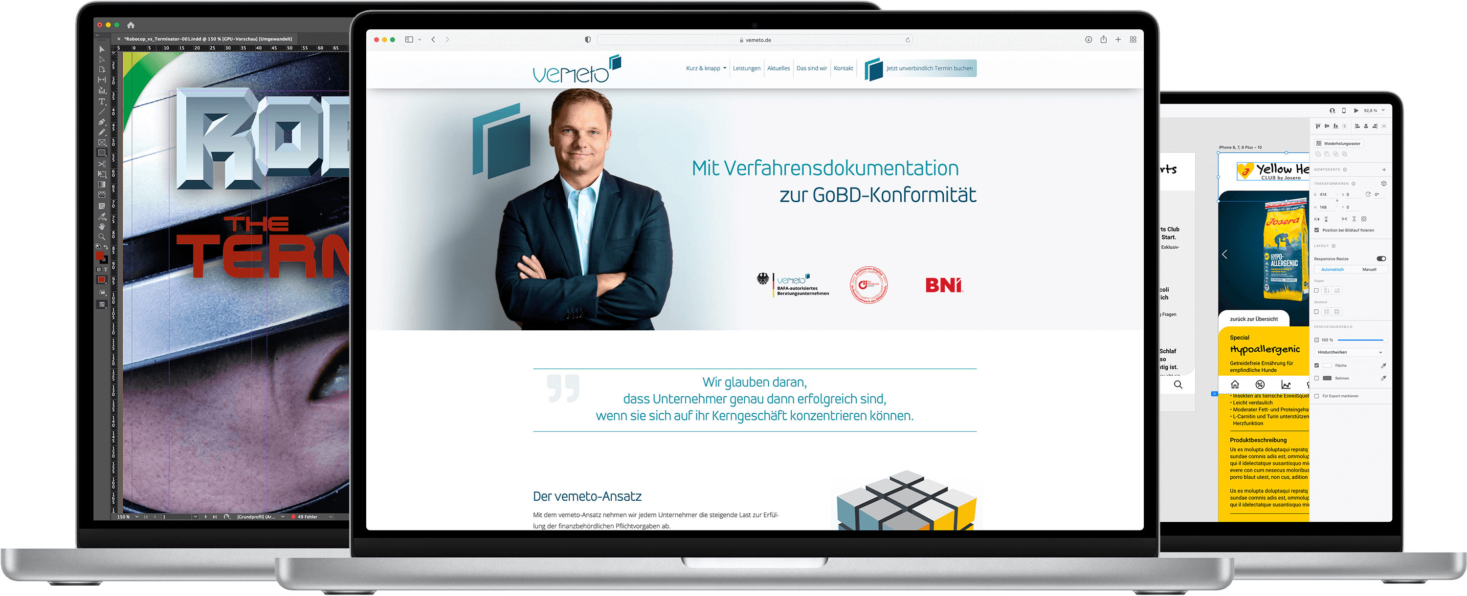 Screenshots Webdesign, Konzeption, Layout, Print und Magazin