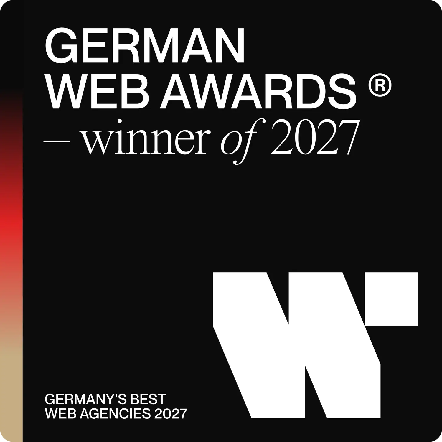 German Web Awards 2027 Winner Badge für Glanzbox