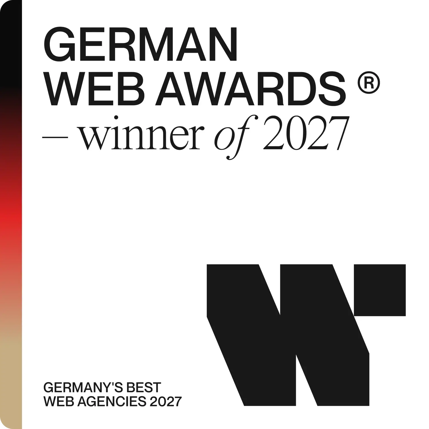 German Web Awards 2027 Winner Badge für Glanzbox