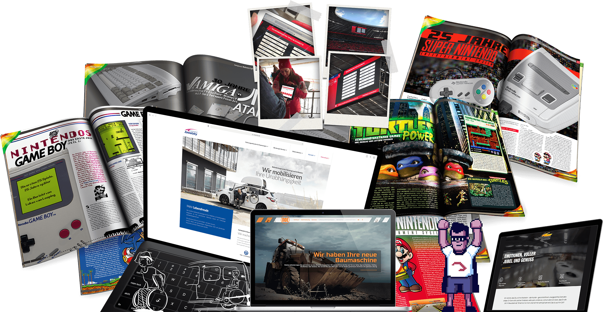 Beispiele Grafikdesign, Webdesign und Layout